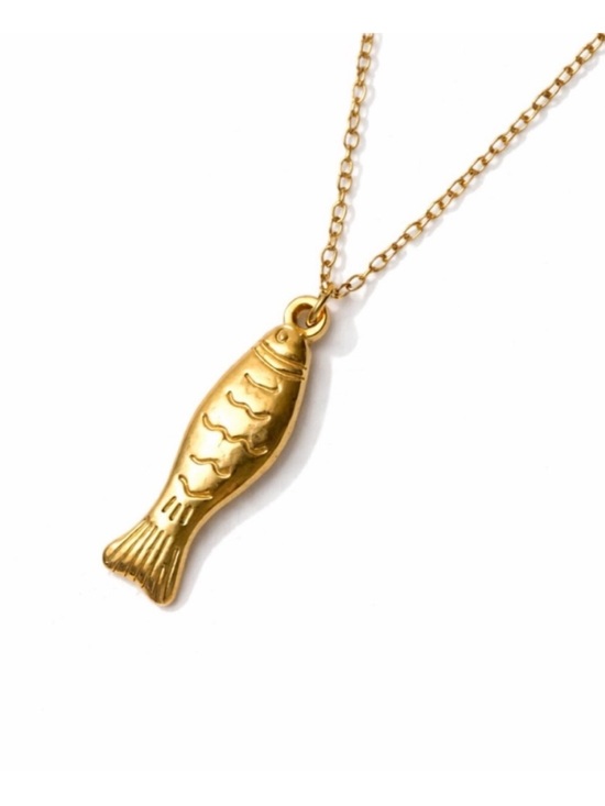 Jewelry - New! Sardine Fish Gold Pendant Necklace (1018) NWOT